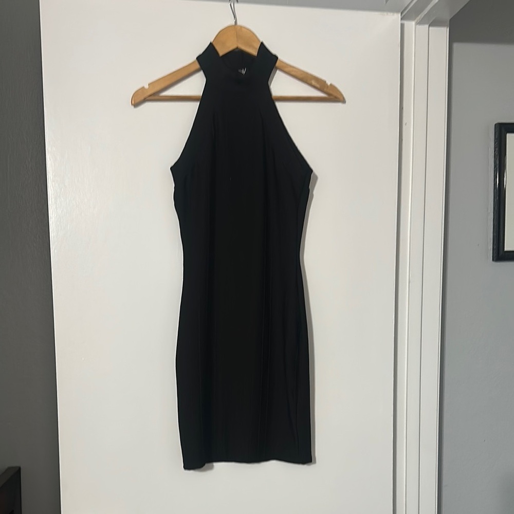 Elegant Black Halter Dress